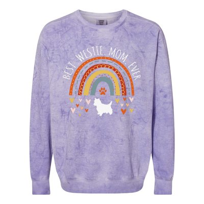 Best Westie Mom Ever Rainbow Gifts For Westie Lover Dog Mama Colorblast Crewneck Sweatshirt