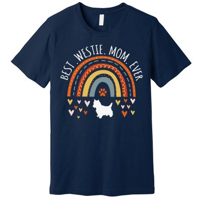 Best Westie Mom Ever Rainbow Gifts For Westie Lover Dog Mama Premium T-Shirt