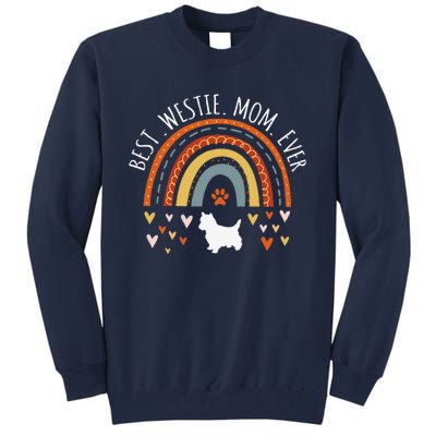 Best Westie Mom Ever Rainbow Gifts For Westie Lover Dog Mama Tall Sweatshirt