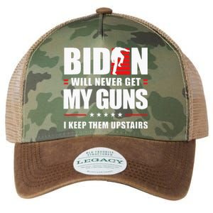 Biden Will Never Get My Guns I Keep Them Upstairs Legacy Tie Dye Trucker Hat