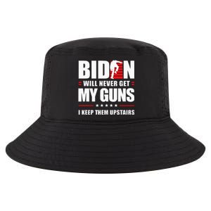 Biden Will Never Get My Guns I Keep Them Upstairs Cool Comfort Performance Bucket Hat