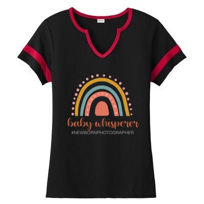 Baby Whisperer Newborn Photographer Rainbow Photographer Ladies Halftime Notch Neck Tee