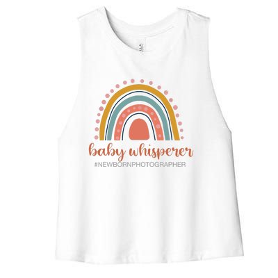 Baby Whisperer Newborn Photographer Rainbow Photographer Women's Racerback Cropped Tank