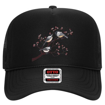 Bird Watching Nature Animal Vintage Blossom Chickadee Trucker Hat