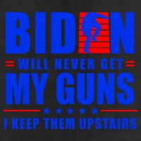 Biden Will Never Take My Guns Away I Keep Them Upstairs 7 Panel Mesh Trucker Snapback Hat