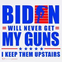 Biden Will Never Take My Guns Away I Keep Them Upstairs Cooling Performance Long Sleeve Crew