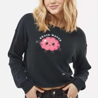 Brain Waves Neurology Surgical Technologist Scrub Tech Cropped Pullover Crew