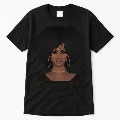 Black Woman Natural Afro Hair Tall T-Shirt
