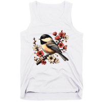 Bird Watching Nature Animal Vintage Blossom Chickadee Tank Top