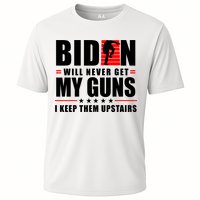 Biden Will Never Get My Guns I Keep Them Upstairs Funny Cooling Performance Crew T-Shirt