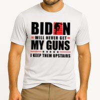 Biden Will Never Get My Guns I Keep Them Upstairs Funny Cooling Performance Crew T-Shirt