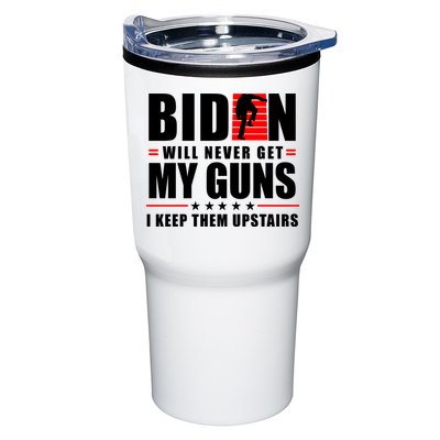 Biden Will Never Get My Guns I Keep Them Upstairs Funny Tumbler