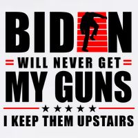 Biden Will Never Get My Guns I Keep Them Upstairs Funny Wool Snapback Cap