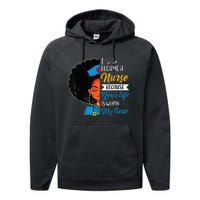 Black Woman Nurse Afro Retro Cool Black History Month Gift Performance Fleece Hoodie