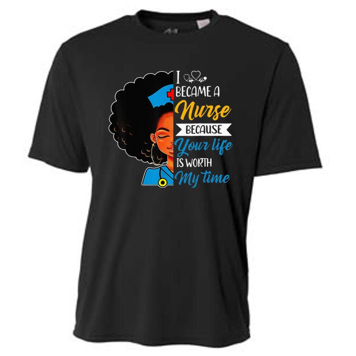 Black Woman Nurse Afro Retro Cool Black History Month Gift Cooling Performance Crew T-Shirt