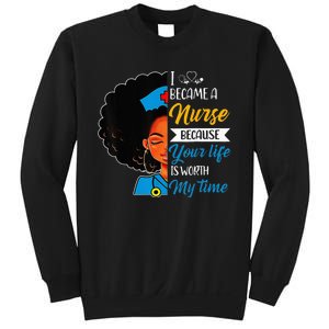 Black Woman Nurse Afro Retro Cool Black History Month Gift Sweatshirt