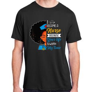 Black Woman Nurse Afro Retro Cool Black History Month Gift Adult ChromaSoft Performance T-Shirt