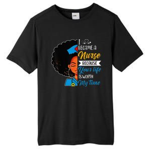 Black Woman Nurse Afro Retro Cool Black History Month Gift Tall Fusion ChromaSoft Performance T-Shirt