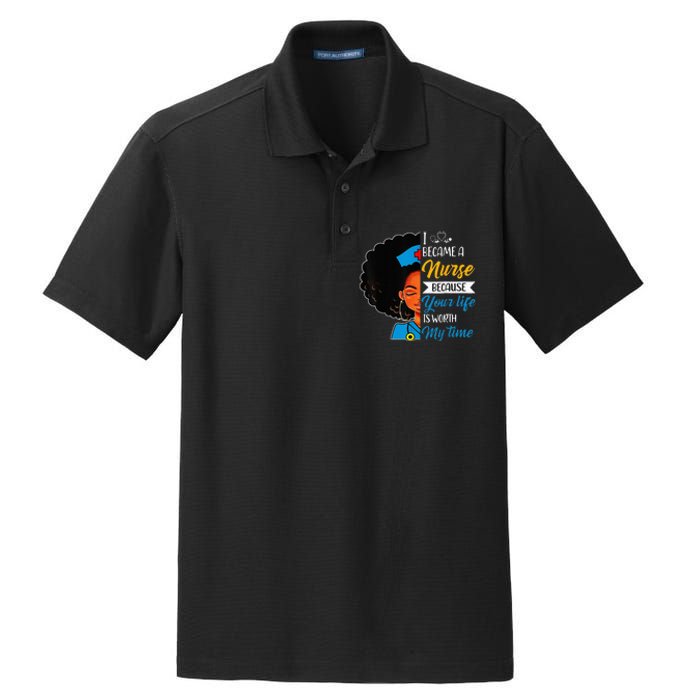 Black Woman Nurse Afro Retro Cool Black History Month Gift Dry Zone Grid Polo