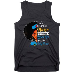 Black Woman Nurse Afro Retro Cool Black History Month Gift Tank Top