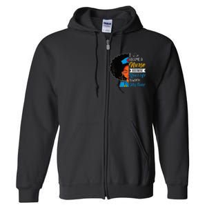 Black Woman Nurse Afro Retro Cool Black History Month Gift Full Zip Hoodie