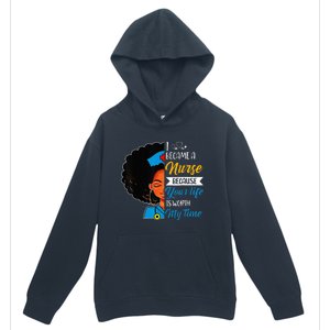 Black Woman Nurse Afro Retro Cool Black History Month Gift Urban Pullover Hoodie