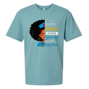 Black Woman Nurse Afro Retro Cool Black History Month Gift Sueded Cloud Jersey T-Shirt