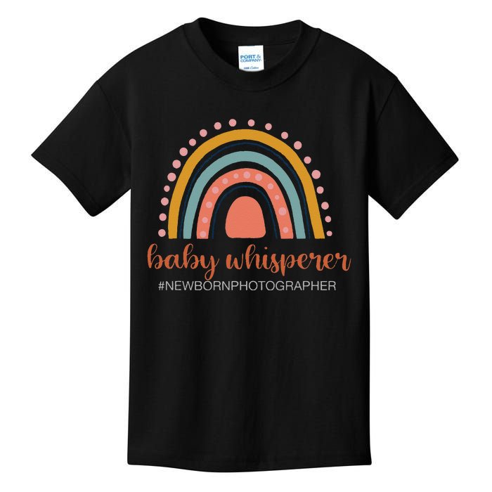 Baby Whisperer Newborn Photographer Rainbow Photographer Kids T-Shirt