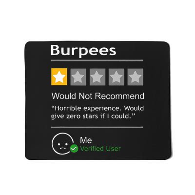 Burpees Would Not Recommend Mousepad
