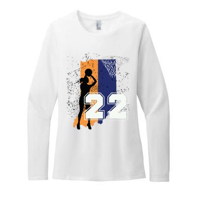 Basketball Women No 22 Jersey Womens CVC Long Sleeve Shirt