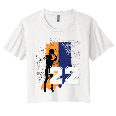 Basketball Women No 22 Jersey Women's Crop Top Tee