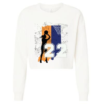 Basketball Women No 22 Jersey Cropped Pullover Crew