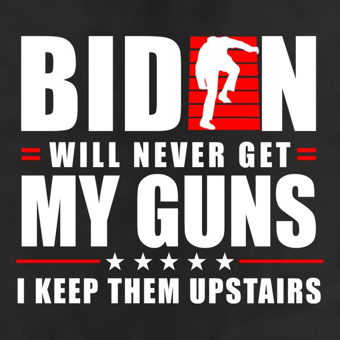 Biden Will Never Get My Guns I Keep The Upstairs Funny Politcal 7 Panel Mesh Trucker Snapback Hat