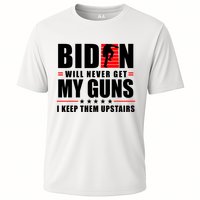 Biden Will Never Get My Guns I Keep The Upstairs Funny Politcal Cooling Performance Crew T-Shirt