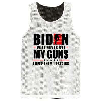 Biden Will Never Get My Guns I Keep The Upstairs Funny Politcal Mesh Reversible Basketball Jersey Tank