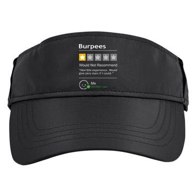 Burpees Would Not Recommend Men Women Gift Funny Workout Adult Drive Performance Visor