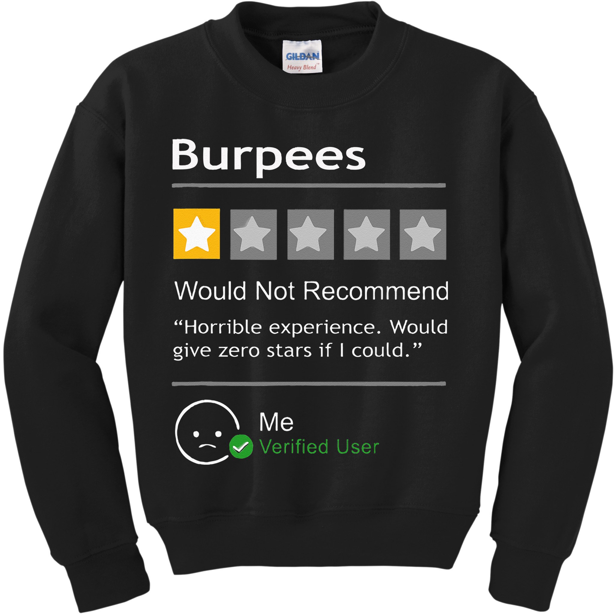 Burpees Would Not Recommend Men Women Gift Funny Workout Kids Sweatshirt