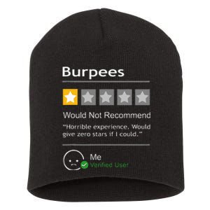 Burpees Would Not Recommend Men Women Gift Funny Workout Short Acrylic Beanie