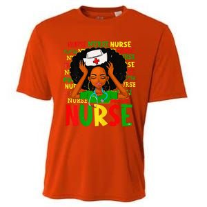 Black Women Nurse Afro Retro Juneteenth Black Month History Cooling Performance Crew T-Shirt