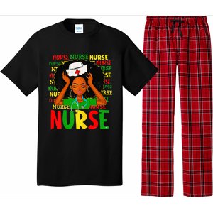 Black Women Nurse Afro Retro Juneteenth Black Month History Pajama Set