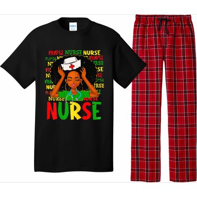 Black Women Nurse Afro Retro Juneteenth Black Month History Pajama Set