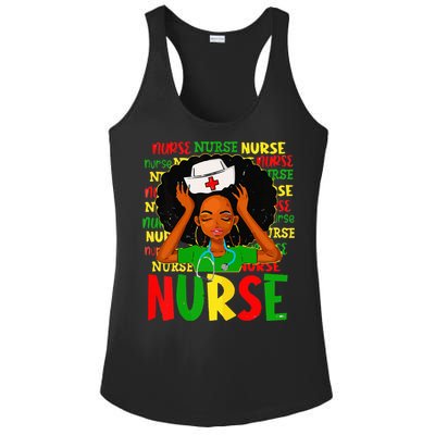 Black Women Nurse Afro Retro Juneteenth Black Month History Ladies PosiCharge Competitor Racerback Tank