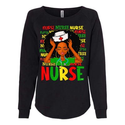 Black Women Nurse Afro Retro Juneteenth Black Month History Womens California Wash Sweatshirt