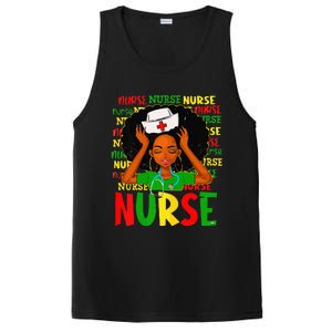 Black Women Nurse Afro Retro Juneteenth Black Month History PosiCharge Competitor Tank