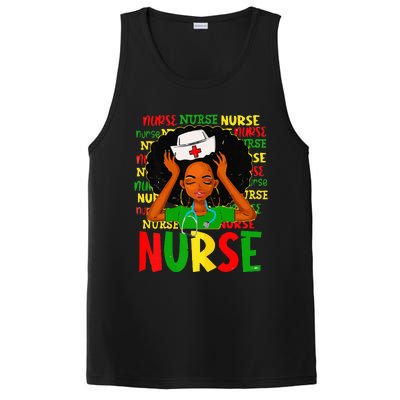 Black Women Nurse Afro Retro Juneteenth Black Month History PosiCharge Competitor Tank