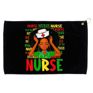 Black Women Nurse Afro Retro Juneteenth Black Month History Grommeted Golf Towel