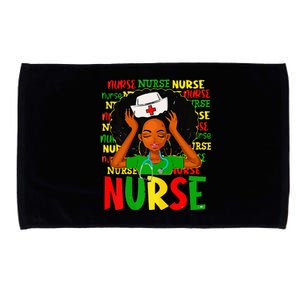 Black Women Nurse Afro Retro Juneteenth Black Month History Microfiber Hand Towel