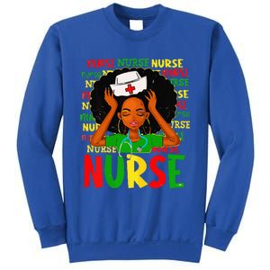 Black Women Nurse Afro Retro Juneteenth Black Month History Sweatshirt