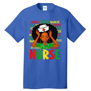 Black Women Nurse Afro Retro Juneteenth Black Month History Tall T-Shirt