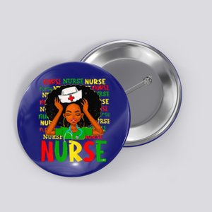 Black Women Nurse Afro Retro Juneteenth Black Month History Button